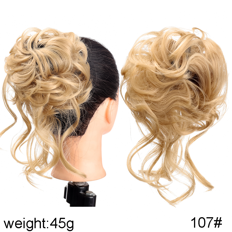 TALANG Synthetic Curly Donut Chignon With Elastic Band Scrunchies Messy Hair Bun Updo Hairpieces Extensions for Women
