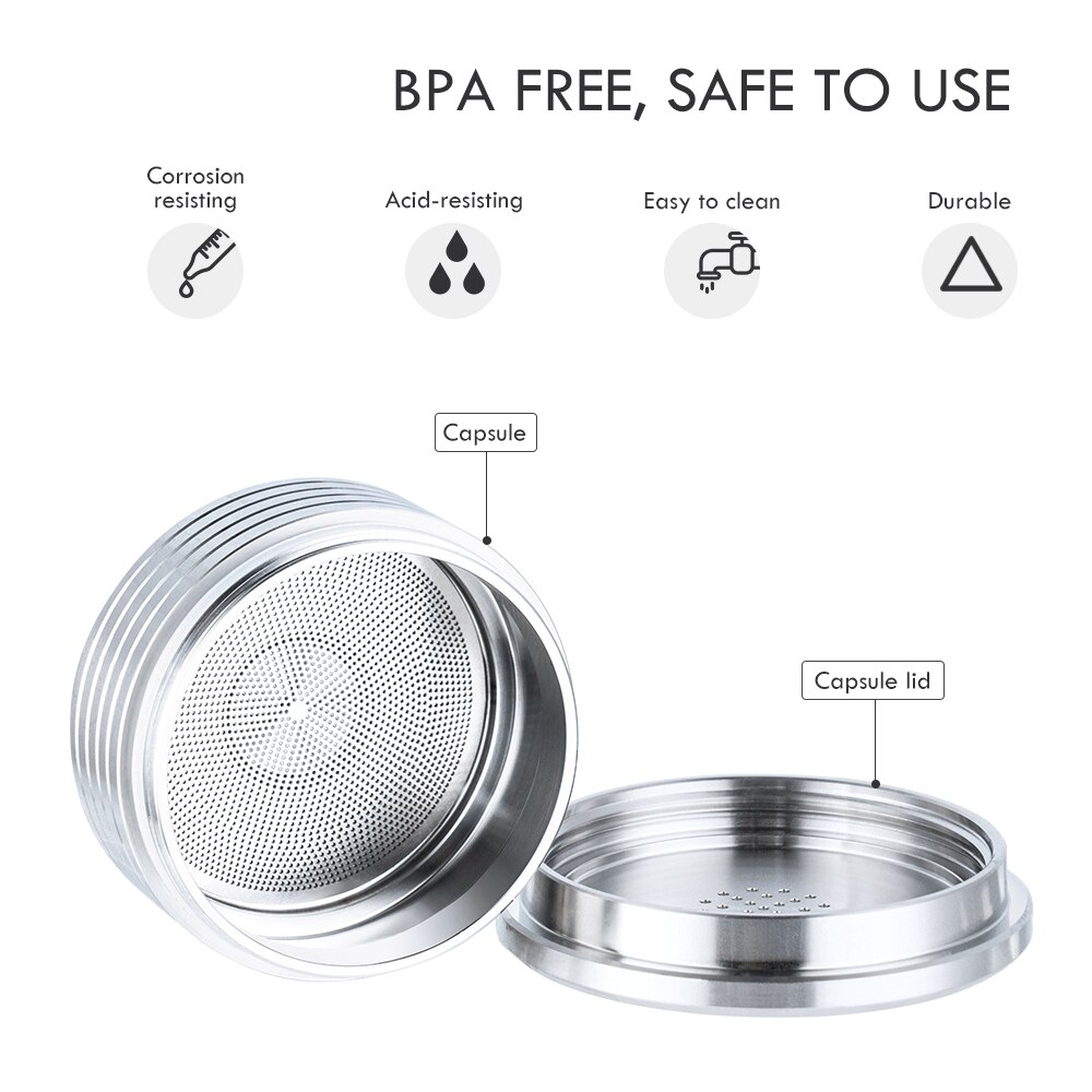 Cápsula de café de metal de aço inoxidável pod para lavazza ponto espresso EP-950 EP-2500 mais reutilizável recarregável copo de café filtro