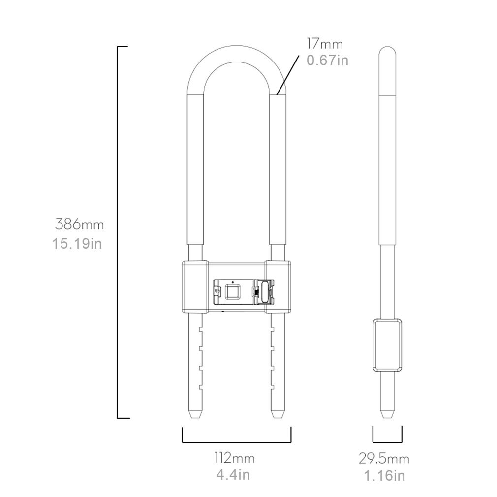 Smart U-Shaped Fingerprint Lock L12 Carbon Structural Steel Anti-Theft Office Glass Door Lock Bicycle Motorcycle