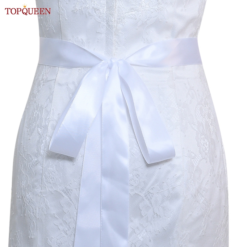 TOPQUEEN S419-G Jahrgang Blumen- Hochzeit Gürtel Smaragd Mutterschaft Schärpe Strass Blume Hüftgürtel Für Braut Kleid Kleid Applikationen: Weiß Schleife