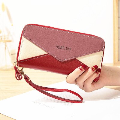 Women Wallet Long Female Card Holder PU Wallet Coin Purses Girls Leather Wallet Envelope: 12