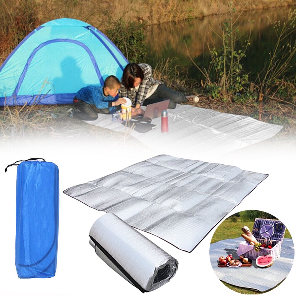 Camping Mat Tent Matras Dubbelzijdig Waterdichte Aluminiumfolie Opvouwbare Picknick Strand Pad Outdoor Mat Zon Onderdak Floor Mat