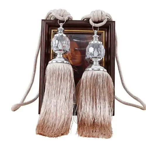 1Pc Tassel Hanging Pendant Decorative Curtains Accessories Key Tassels For Curtain Tieback DIY Craft Tassel Fringe: Dark Grey