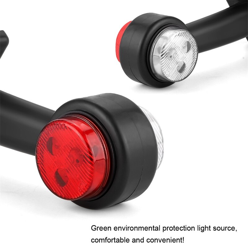 Luz Led de posición lateral para camión luces de coche de 12V y 24V, brillo de 20cm, Bombilla de Led blanca, luces DRL para camiones, luz de advertencia para remolque 2x