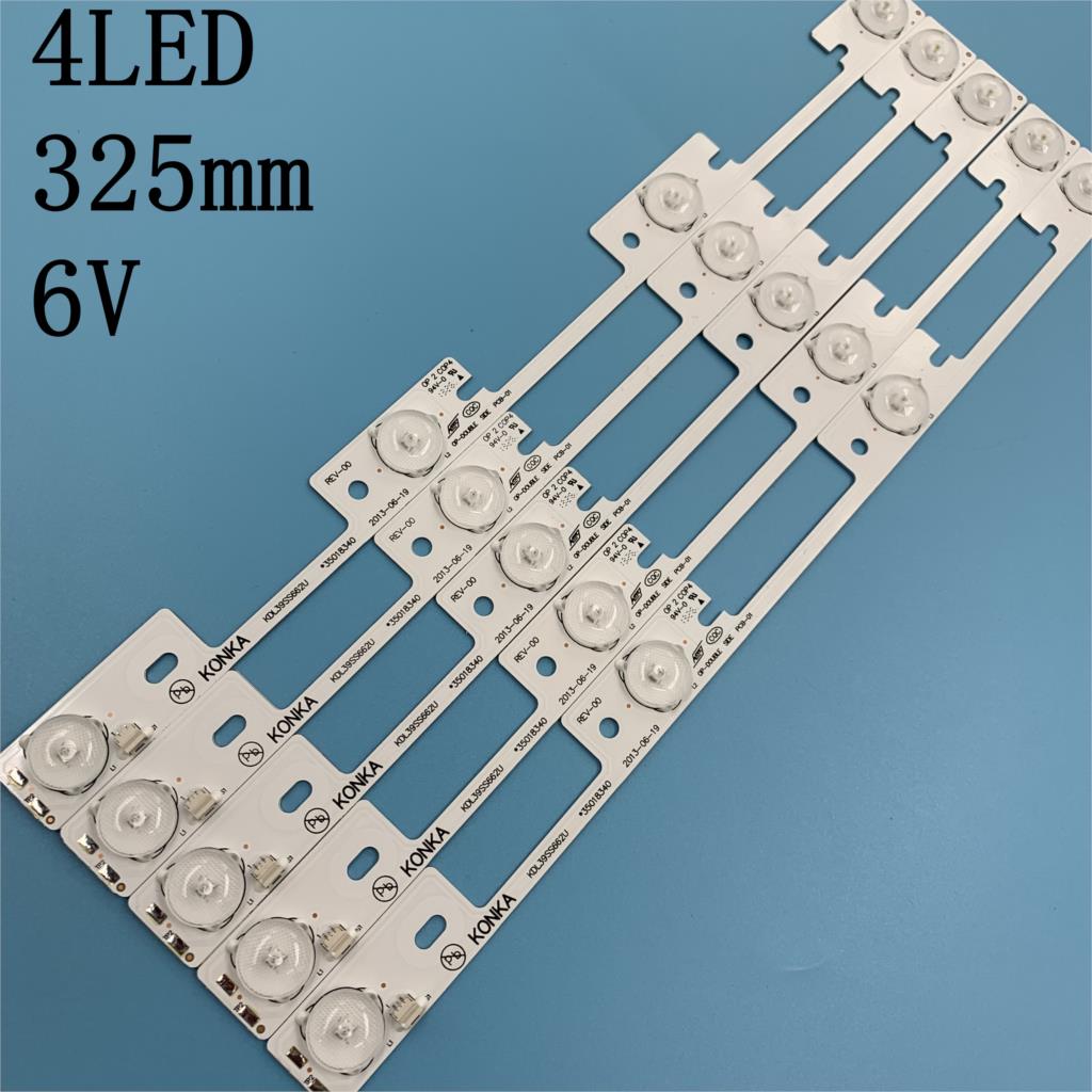 10 Pieces 4 LEDs* 6V LED backlight bar for Konka 39 inches TV KDL39SS662U 35018339 Konka 40 inches KDL40SS662U 35019864 327mm