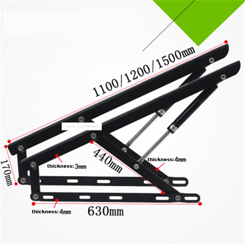 110/120/150cm seng boks mekanisme tilbehør fjeder hængsel hydraulisk stang fumiture hydraulisk bar lifter tatami pneumatisk støtte