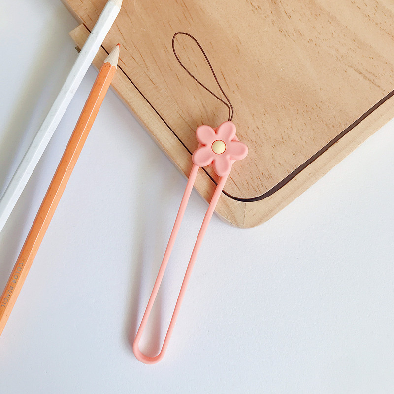 Cute Flower Mobile Phone Straps Rope Cartoon Strap Neck Lanyards Hand Strap For Phone Case Long Rope Lariat For Name Card Chain: Orange ( Short )