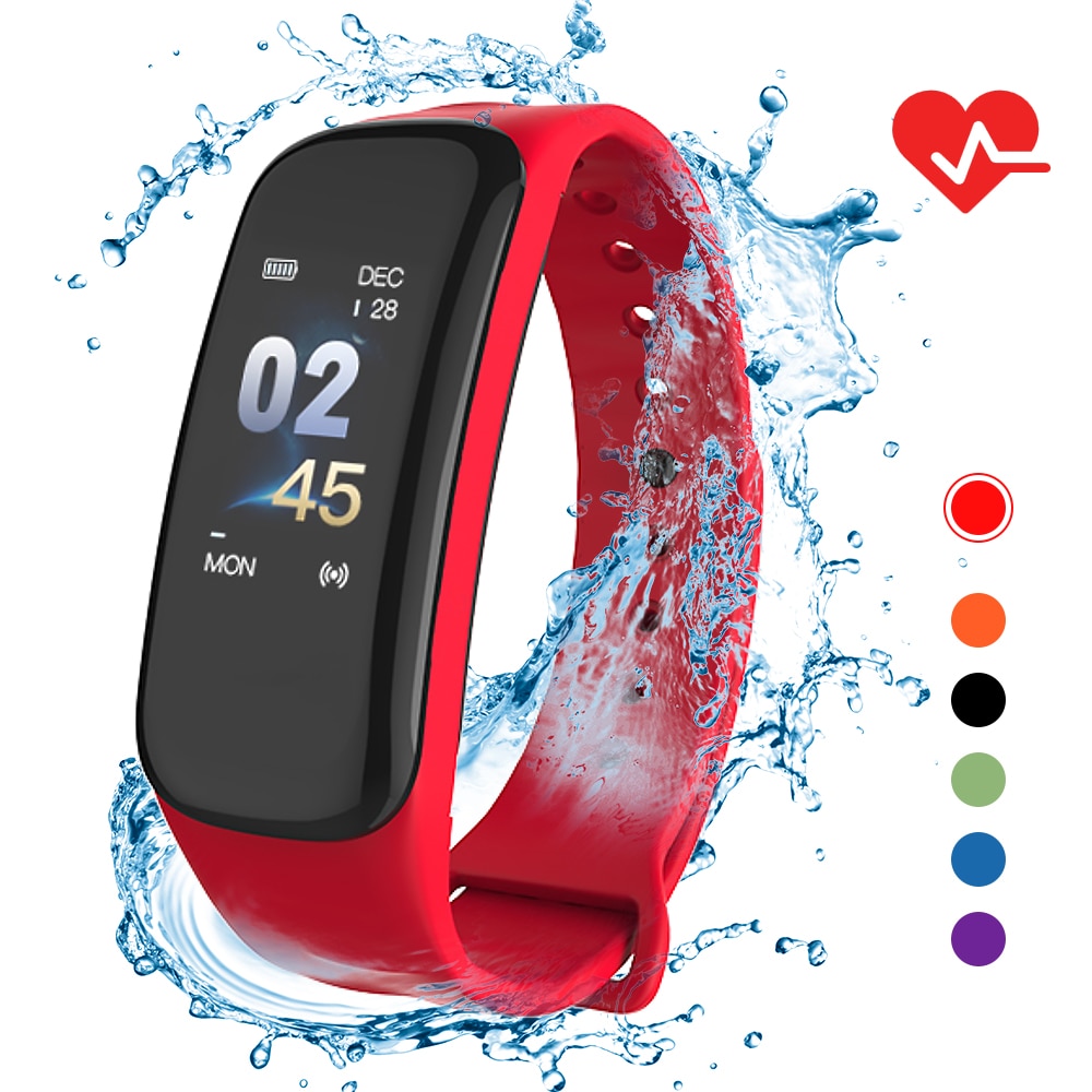 Pulsera inteligente IP67 para hombres y mujeres, reloj de seguimiento de Fitness, control de ritmo cardíaco, presión arterial, contador de calorías, control de sueño