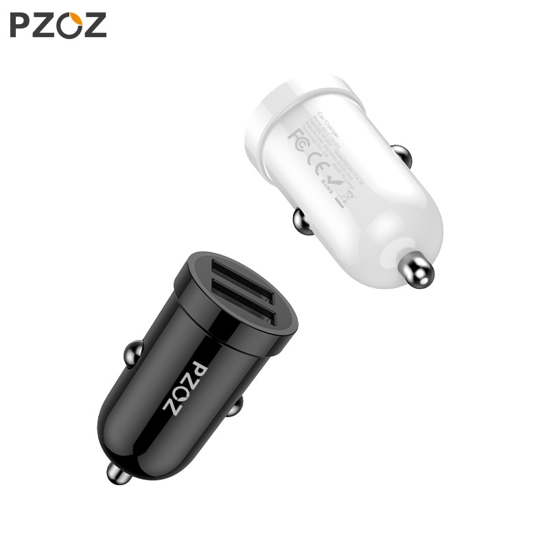 PZOZ Mini USB Caricabatteria Da Auto Per Il Telefono Mobile Tablet GPS Auto Dual Port Caricatore Chargeur USB 3.1A Veloce di Ricarica Auto adattatore del caricatore