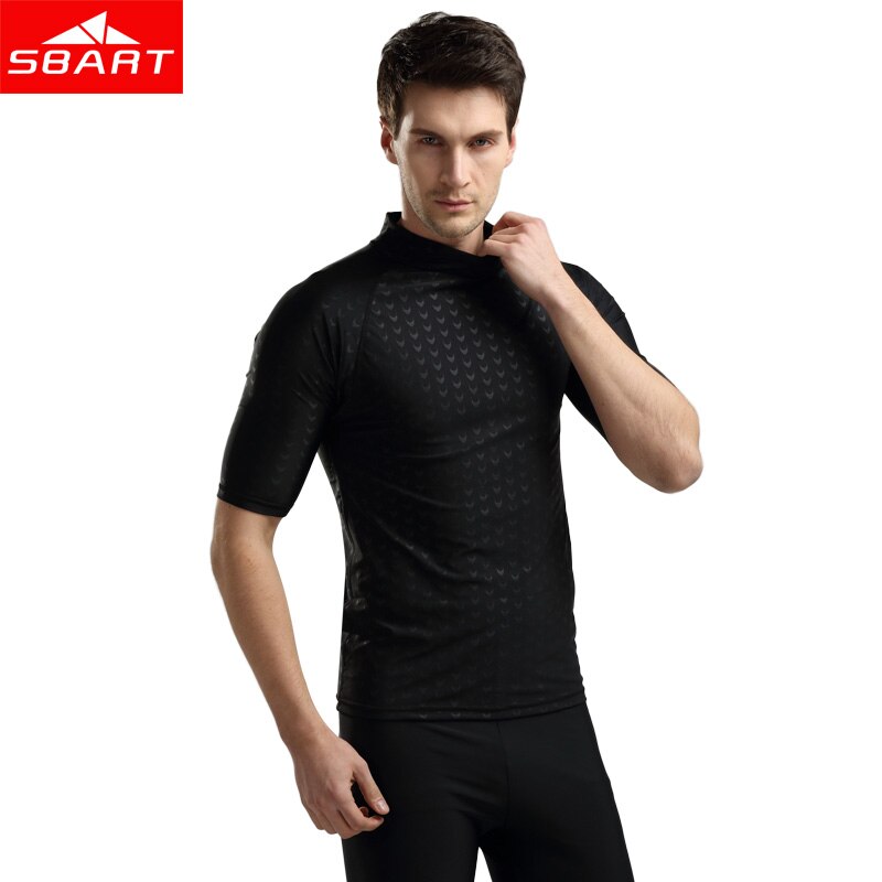 Sbart kortærmet rash guard mænd badeskjorte solbeskyttelse hajskind t-shirt til mænd surfing top windsurf rashguard plus 4xl j