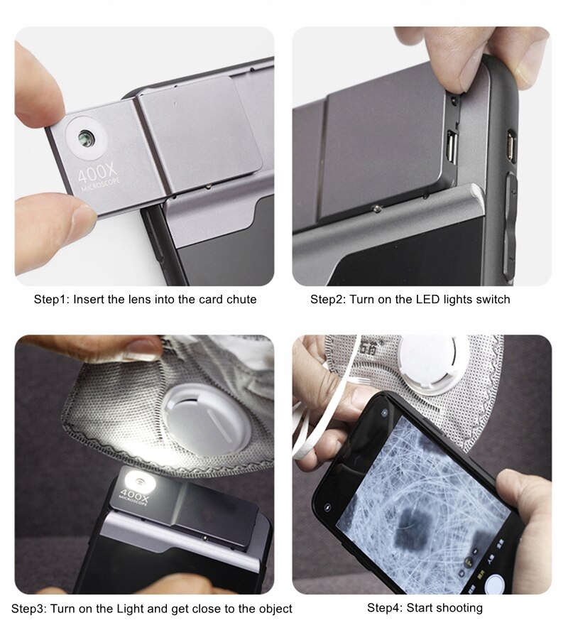 400x mikroskoopin puhelimen linssikotelo iphone 11 pro max androidille 400x vahvistin hd optinen linssi älypuhelimen kameran linssi