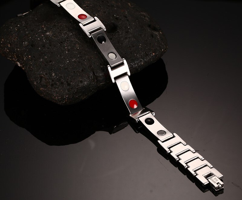 ZORCVENS Healthy good for body men magnetic bracelets & bangles stainless steel body care blue bracelet men for friendship