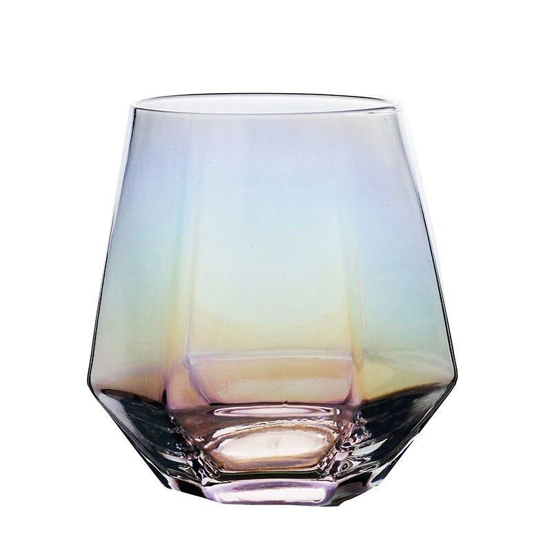 Copas De vino De japonesas De colores geométricos, vasos creativos De Cristal con borde dorado, vasos De vidrio Juic Wisky, vasos De Cristal De Lujo: Colorful