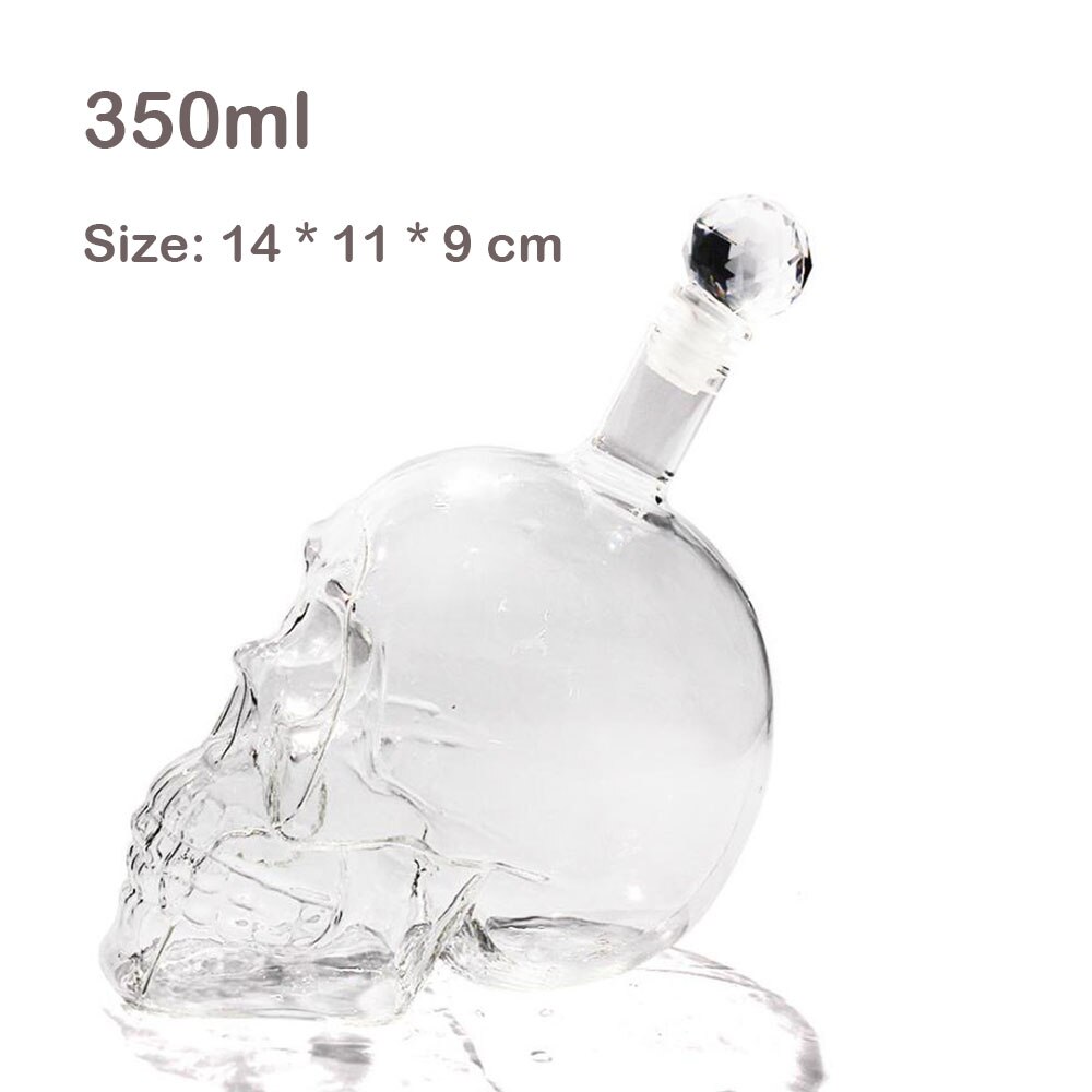 125/350/550/1000ml skull whisky lasi flagon vodka pullo borosilikaattilasipullo viinipullo tulpalla kallo juominen: 350ml
