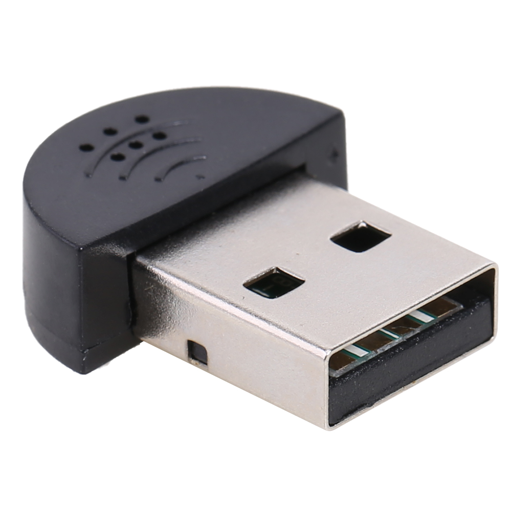 Adaptador de audio de micrófono USB portátil Conexión directa para computadora PC: Negro