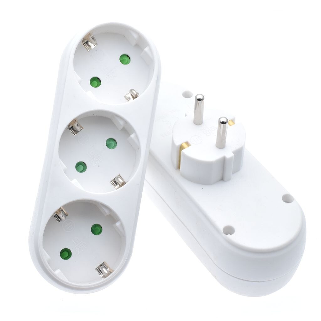 EU One Turn Three European Electric Socket Three Socket To German Type 2 Round Plug European Standard 3 Holes Socket: Type 2