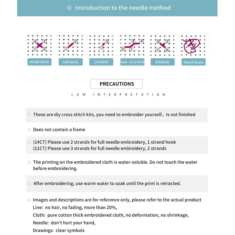 Cross Stitch Kits Beginners Full Range Of Embroidery Starter Kits For Adults Printed Cross Stitching DIY Kit 14CT, Cat