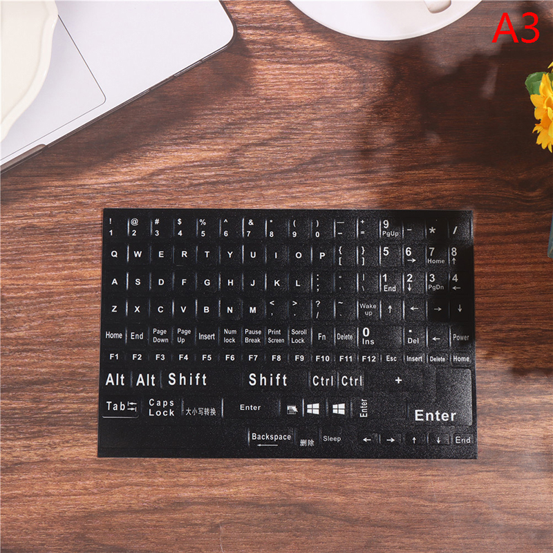 English Full 120 Keys Matte Standard Waterproof Keyboard Stickers Layout Letter Alphabet 10-17" Desktop Laptop Accessories: green