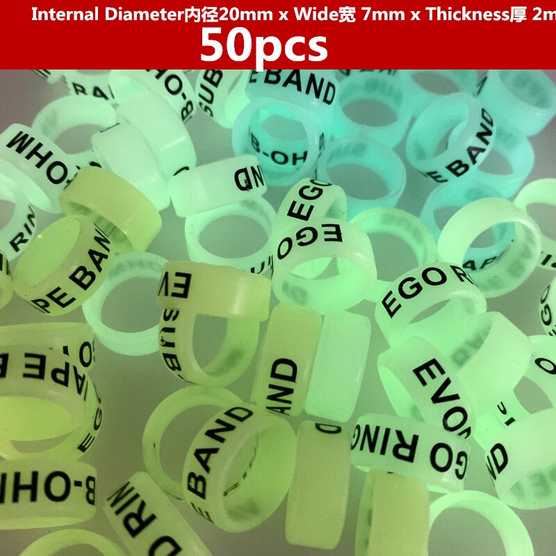 Fluorescerende Ring Hengel Handvat Beschermhoes Lokken Silicagel Staaf Clip O-Vormige Ring Protector Anti-Slip ring: 22mm Luminous 50PCS