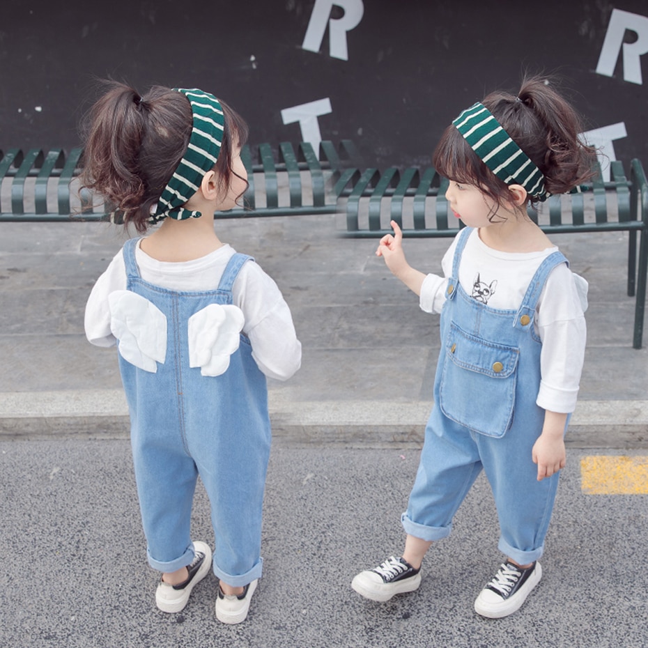Meisjes bretels broek lente herfst peuter jumpsuit overalls baby meisjes denim broek baby jongen overall broek voor kinderkleding