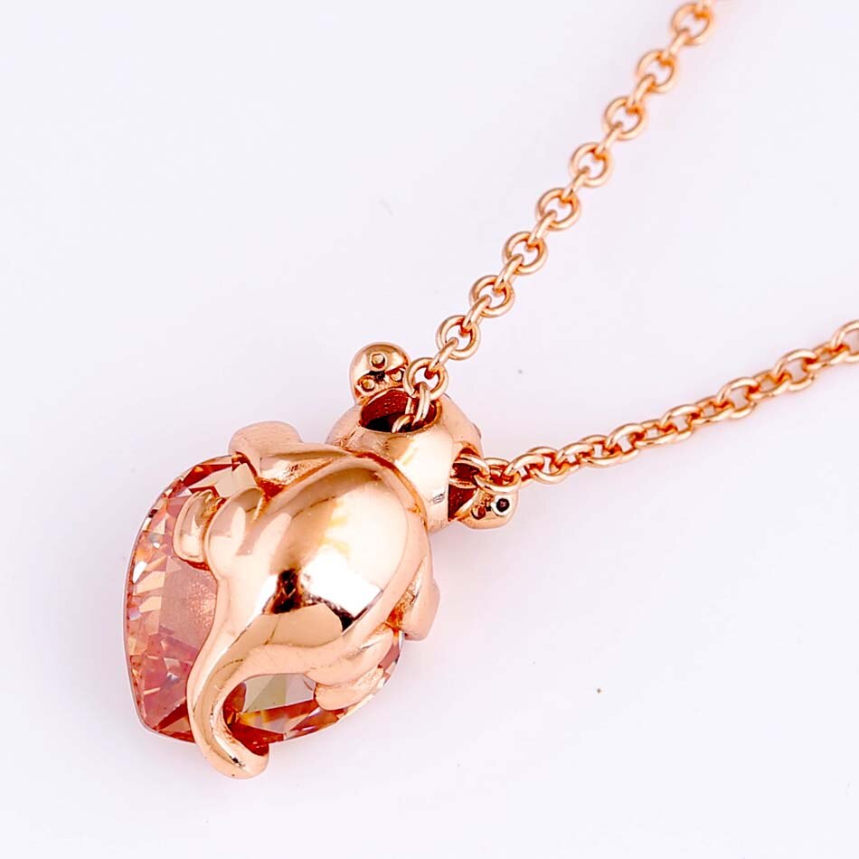 925 Sterling Zilveren Ketting Zwart Emaille Rose Leeuwin Met Hart Stenen Hanger Ketting Voor Vrouwen Diy Europa Sieraden
