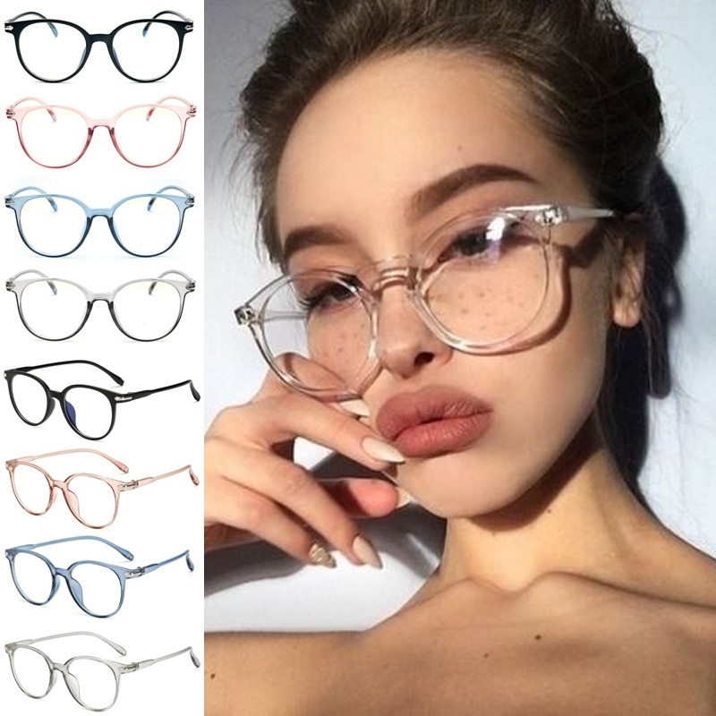 Gennemsigtige briller til kvinder pink cat eye solbriller brille optisk stel briller klar linse vintage anti-stråling