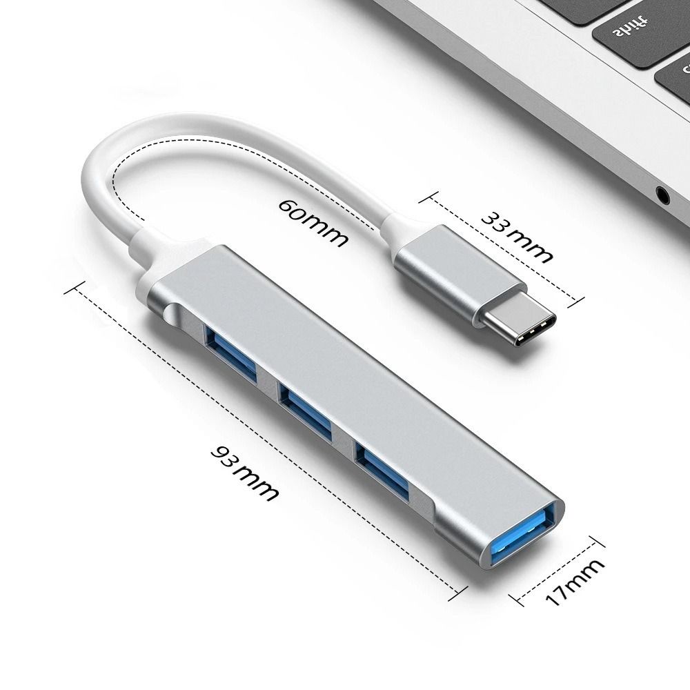 Hub USB 3.0 OTG à 4 ports, séparateur de Type C haute vitesse, adaptateur USB et type-c Stable Multiport pour PC, accessoires informatiques