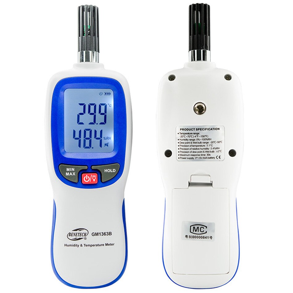 GM1363 Handheld Temperature And Humidity Meter Industrial Laboratory Warehouse High Precision