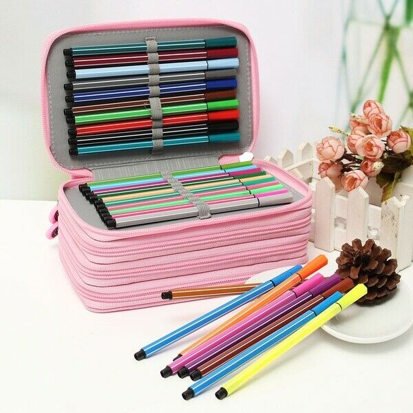 72 Slots Große Farbige Bleistift Fall Bleistift Halter Organizer Aquarell Oxford Stoff Bleistifte Tasche Box Schule Schreibwaren