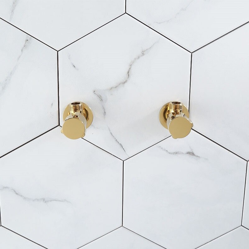 Messing Driehoek Klep Water Regelklep Goud Hoek Valve Badkamer Tap Water Valve 1/2*1/2 Messing Chroom Hoek Kleppen