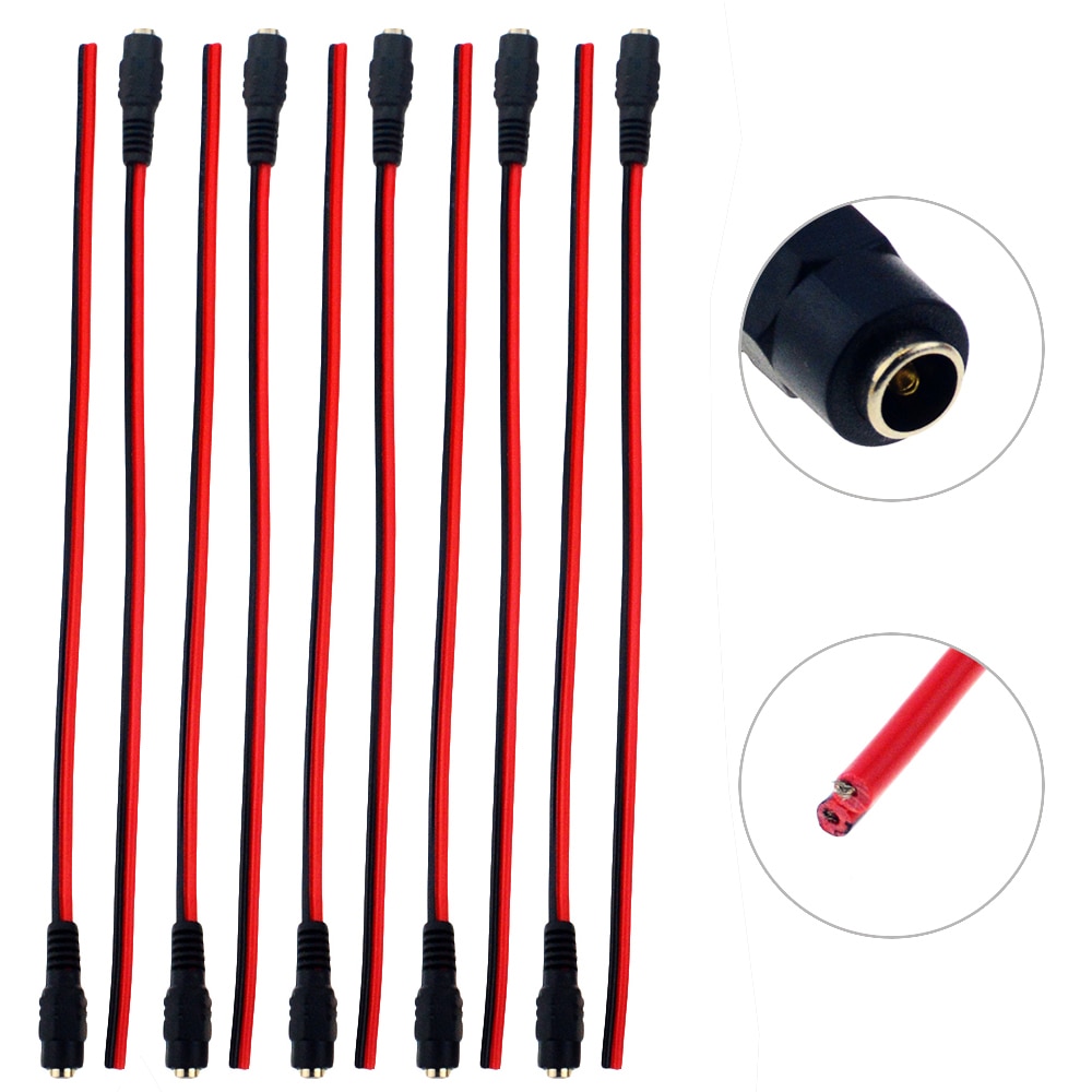5.5 x 2.1mm dc strøm hunkabel 12v stik dc hun adapter kabel stik stik til cctv kamera dc stik hun 5.5*2.1