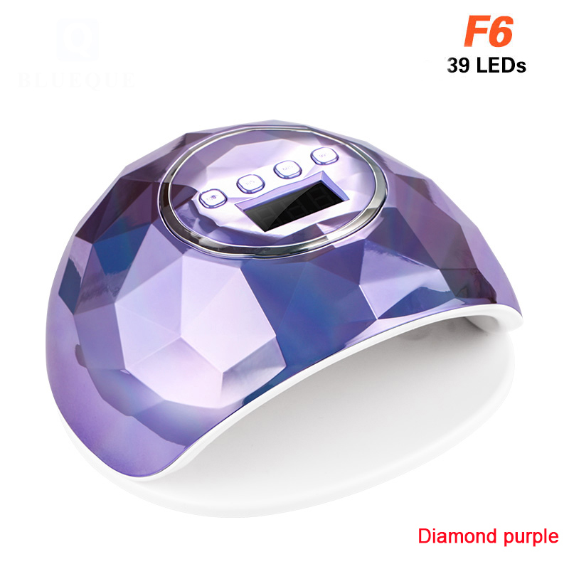 Secador de uñas , lámpara LED UV de 78W para todo tipo de esmaltes de uñas de Gel, 39 Uds. LED de secado rápido, con temporizador y Sensor inteligente: F6-Purple
