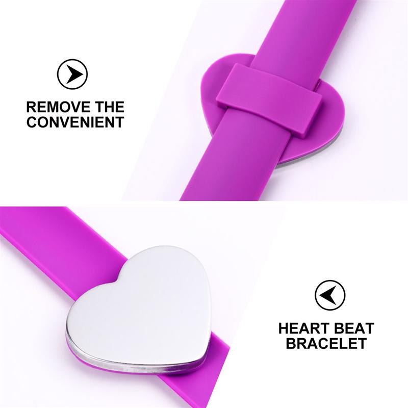 Magnetic Pin Bracelet Heart Shape Silicone Hand Band Wrist Strap Slap Bracelet Arm Pin Cushion Holder For Salon Hairstyling Clip