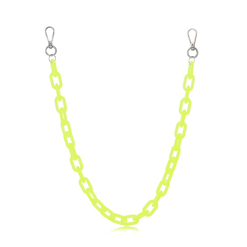 Plastic Acrylic Chain Pants Chain Waist Chain Men And Women Punk Style Hip Hop Chain Ins Popular Fluorescent: Green