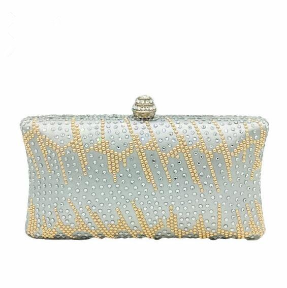 Green Emerald Crystal Evening Clutch Tassen Wedding Bag Vrouwen Diamanten Cocktail Party Keten Schouder Handtassen MIL0912: Zilver