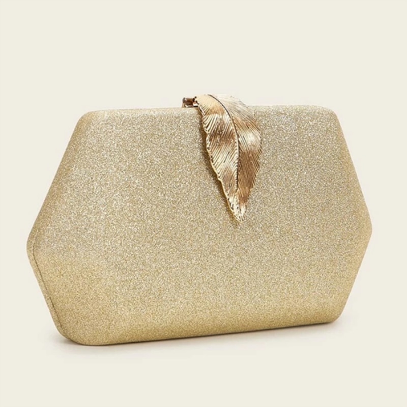 Sac à main de soirée de paillettes de serrure en métal de de feuille de des femmes sac à main dames sacs de soirée sac à bandoulière de fête de mariage