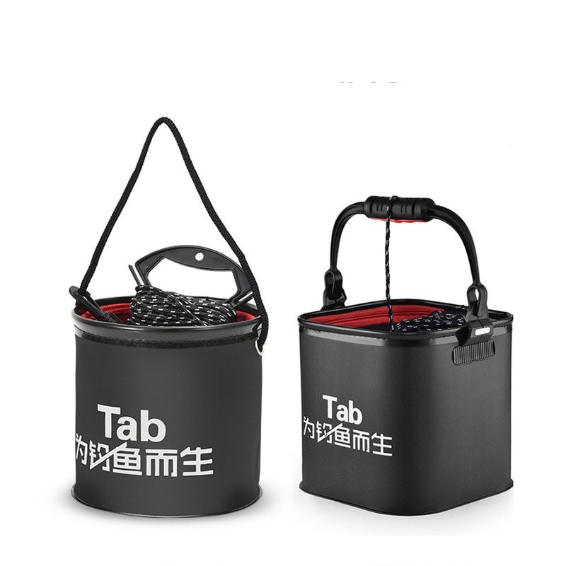 Seau pliable Portable pour poissons résistants à l'usure, boîte de matériel de pêche en Eva avec poignée, sac de pêche en plein air
