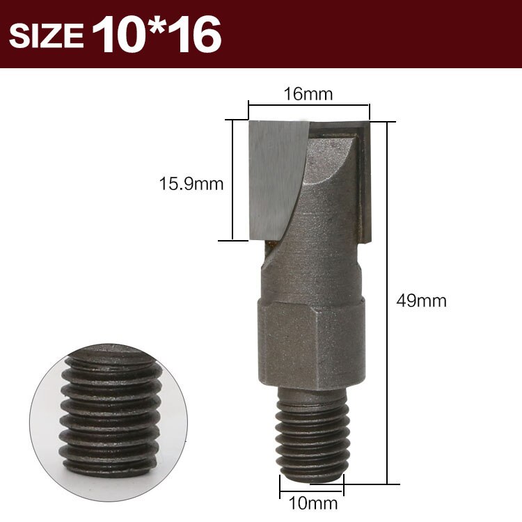 1PC10MM Shank Milling Cutter Wood Carving CNC Cleaning Bottom Router Bit Woodworking Tools Two Screw Thread Lock Milling Cutter: 01