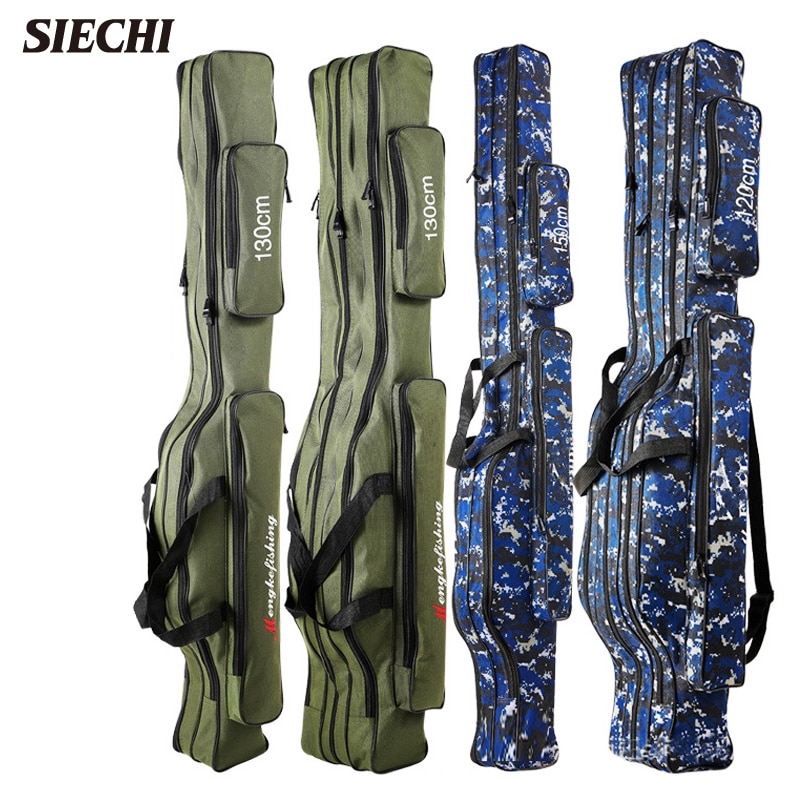 Siechi 110//120/130/150Cm Canvas Opvouwbare Hengel Reel Visgerei 2/3 Lagen Blauw/groen