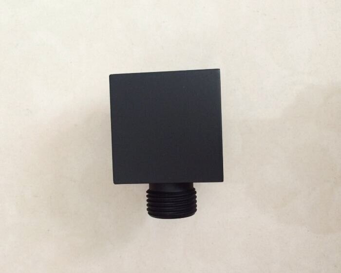 Mat Zwart Accessoires Messing Wall Mounted Douche Slang Connector Muur Elbow Unit Slang Ondersteuning Arm SA555