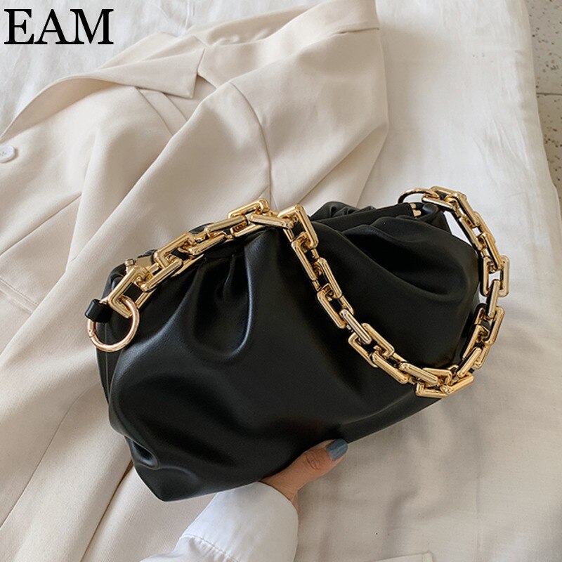[EAM]-bandoleras con cadena dorada para mujer, bolsa nube de lujo, bolsa de mensajero tipo bandolera, bolso de mano para , HM112,