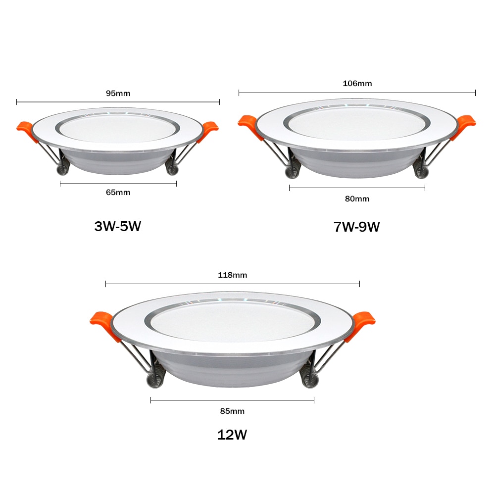 Lámpara de techo empotrada LED de 3W, 5W, 7W, 9W, 12W, lámpara empotrada redonda de 220V, 230V, 240V, bombilla Led para dormitorio, cocina, iluminación Spot LED de interior