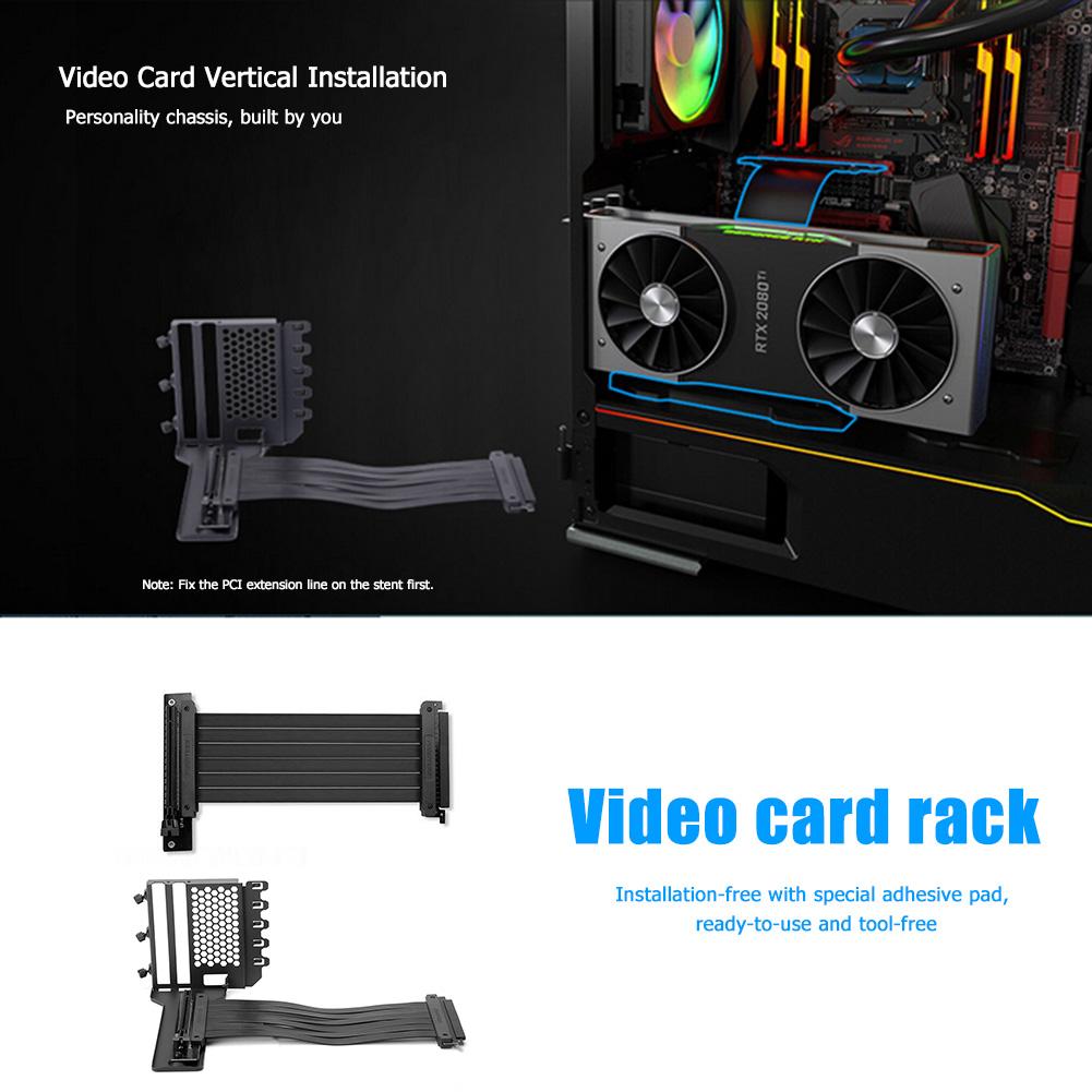 per 7 PCI Telaio Cassa del PC Scheda grafica Supporto Del Basamento Del Metallo Scheda video di Estensione Staffa di Montaggio Caso Del desktop Verticale del Basamento Del supporto caldo