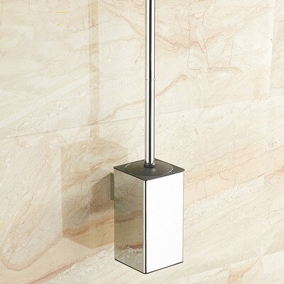 Porte-brosse de toilette mural Vertical doré avec brosse de toilette en acier inoxydable bross304 Kit de nettoyage de brosse de toilette noir Nickel: chrome 2