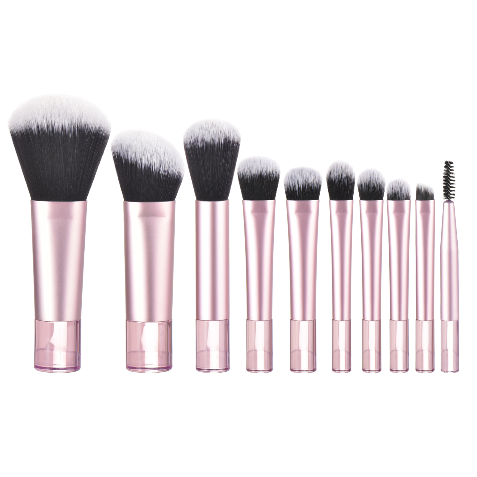 10 Mini brocha de maquillaje negra, herramienta de maquillaje portátil de viaje, esponja de maquillaje, brocha de palma, juego de herramientas de maquillaje: Morado