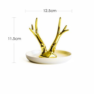 Bijoux européens plaque décoration dessin animé plateau de rangement en céramique salle de bain anneau collier Rrack Antler coiffeuse décorations: 15