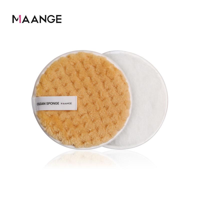 1PCS Lazy Makeup Remover Double-sided Microfiber Makeup Remover Puff: 03 Orange