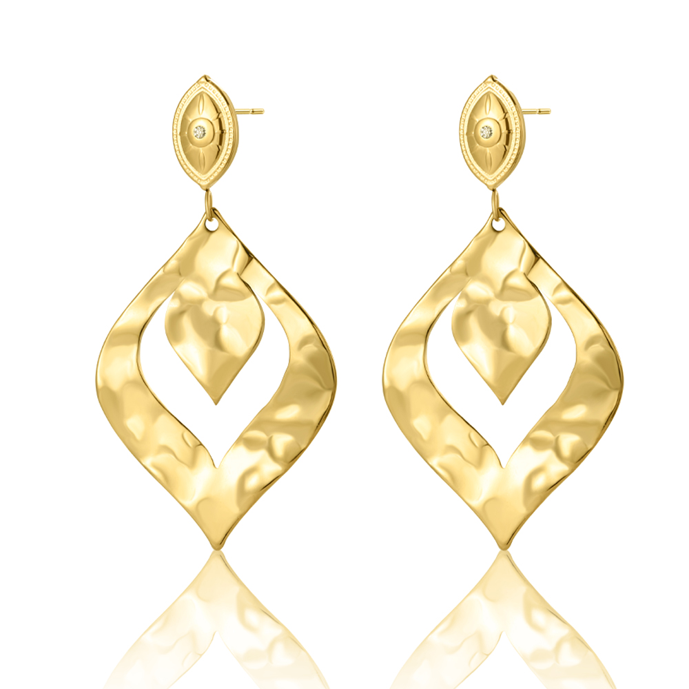 WILD & FREE Boucles d'oreilles suspendues en acier inoxydable doré pour femmes, bijoux esthétiques Vintage: Default Title