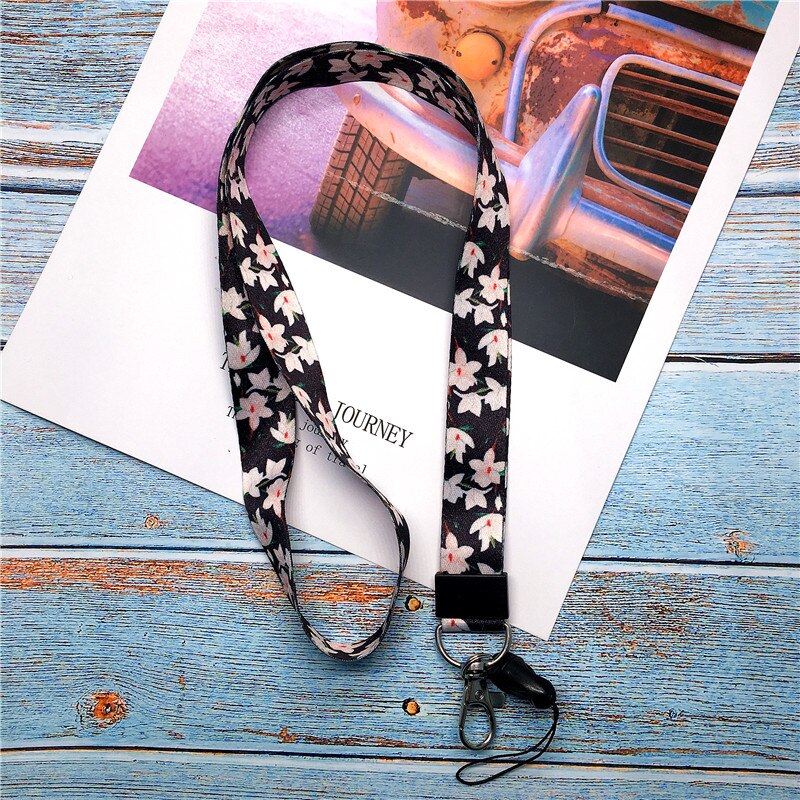 10 pz/lotto Piccole Foglie Fresche Neck Strap Portachiavi per le chiavi della Carta di IDENTIFICAZIONE Palestra Cinghie e laccetti per cellulari e smartphone USB badge Holder FAI DA TE Caduta Del Telefono corda