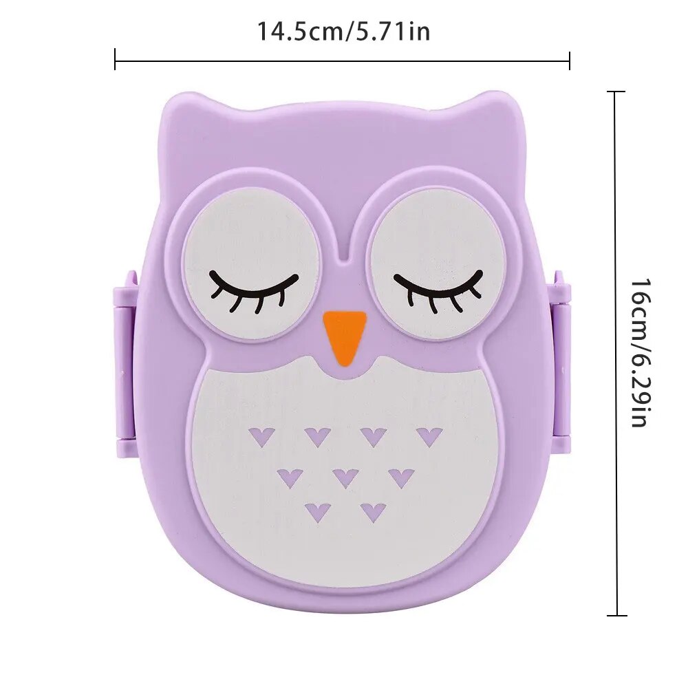 Draagbare Plastic Kinderen Studenten Lunchbox Bento Box Voedselcontainer Kartonnen Servies Bestek Voedselcontainer: Paars